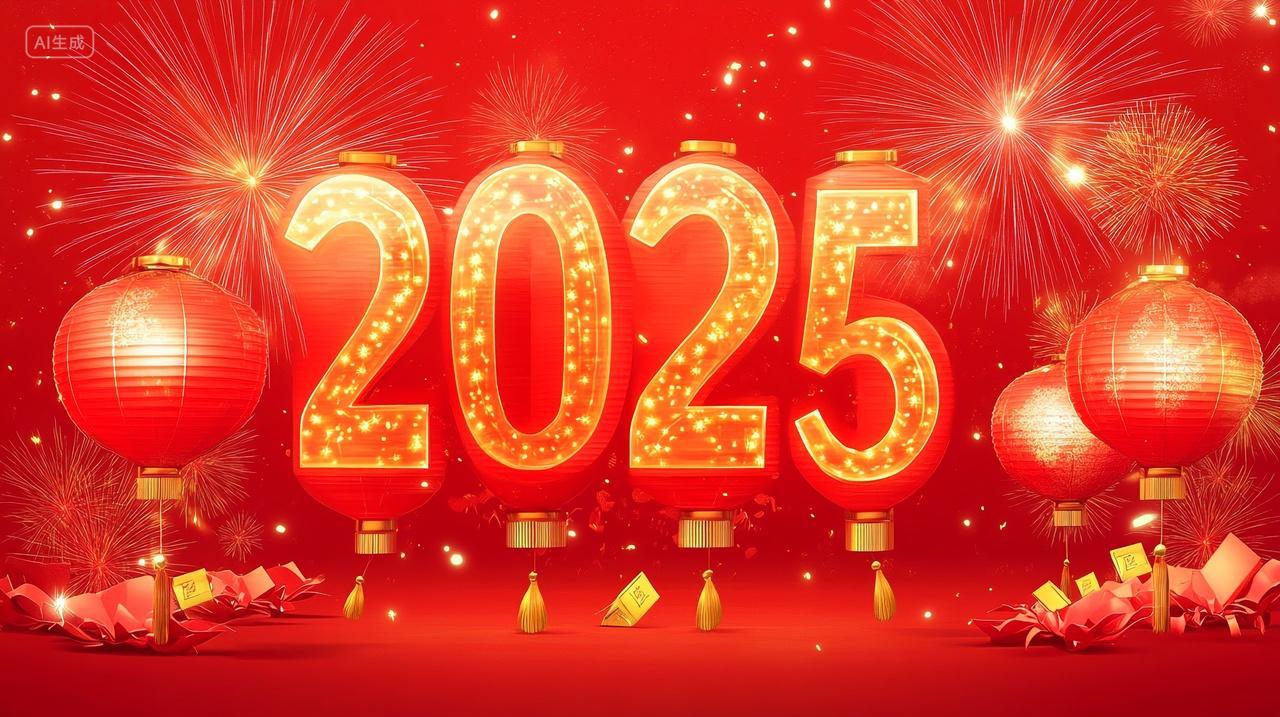 春禧2025烟花绽放的春节庆典