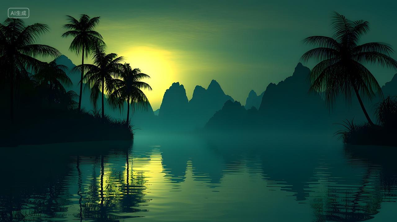 雾山风景上宁静日出