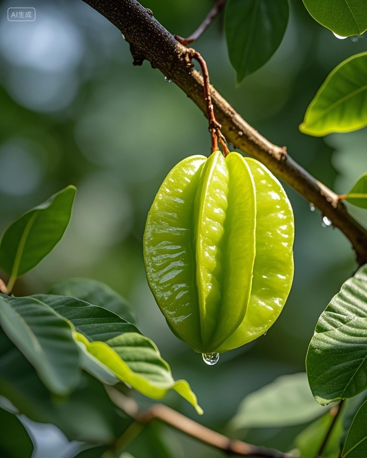 树上的杨桃食物果实水果摄影场景