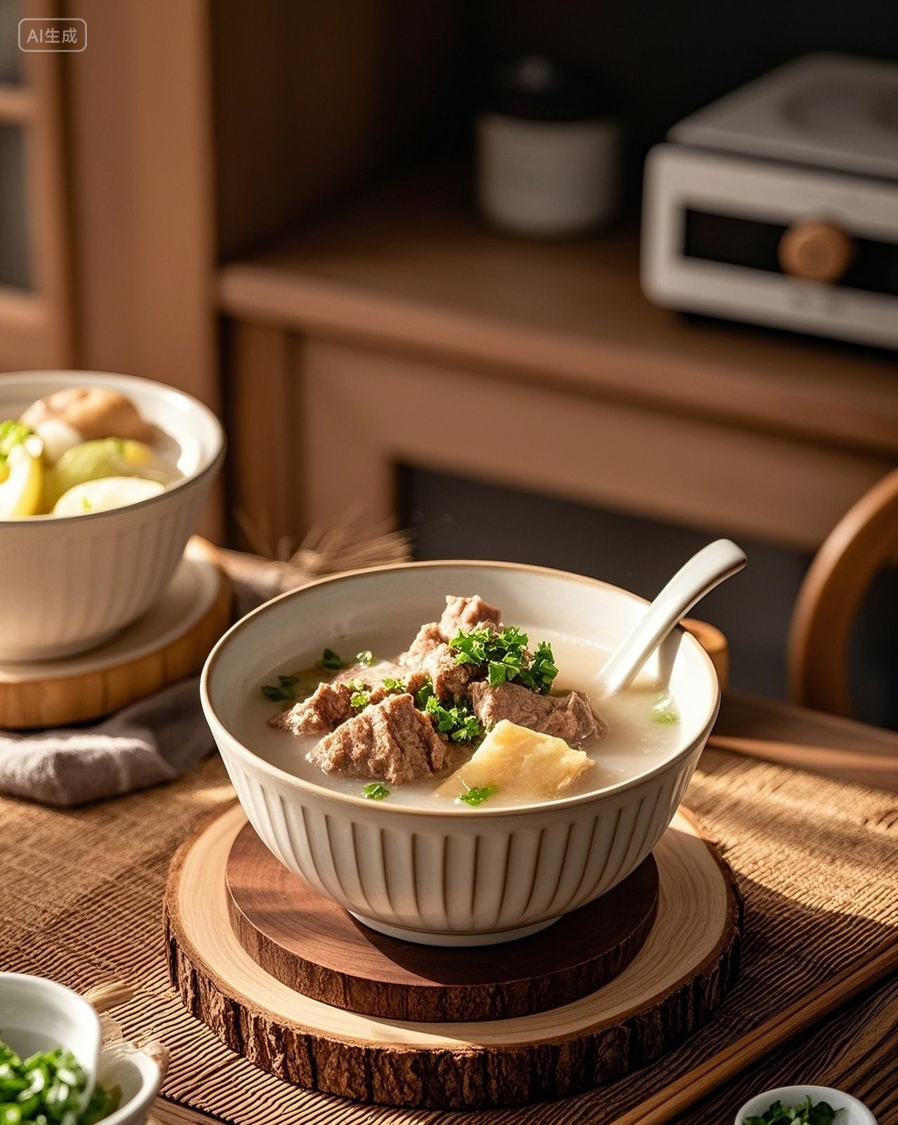 摄影肉骨汤骨头汤美味场景