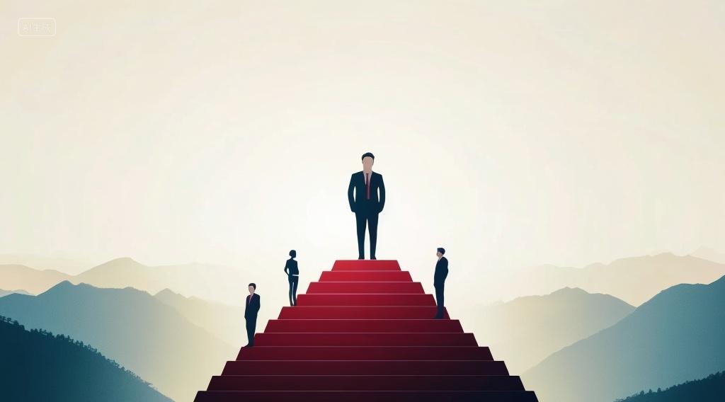 站在金字塔上的成功人士