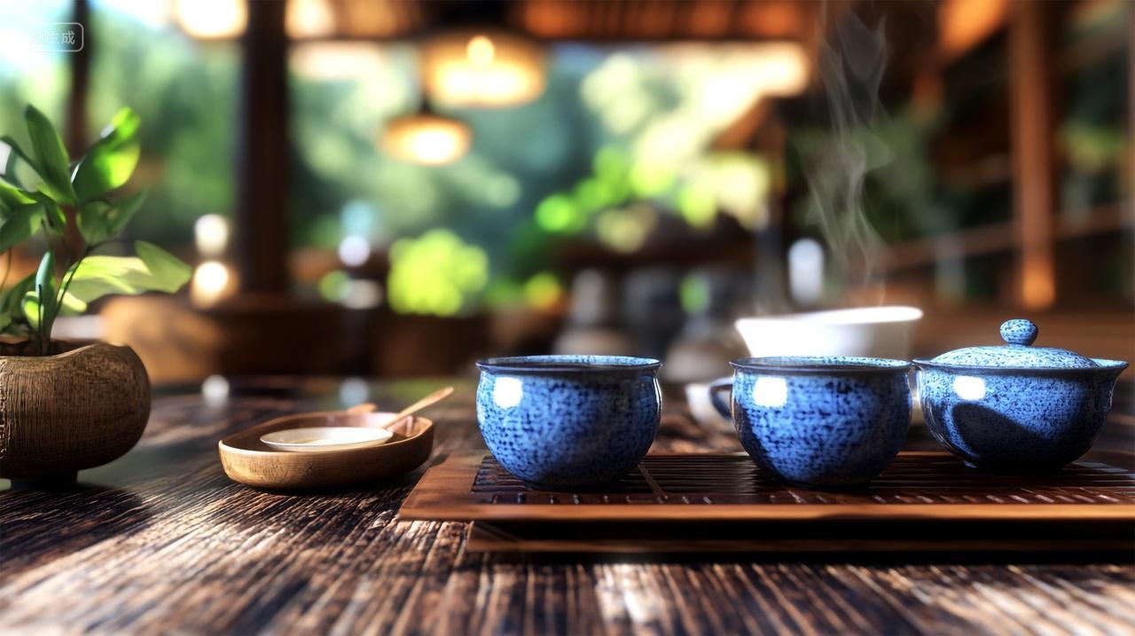 茶具正面拍摄一组茶具