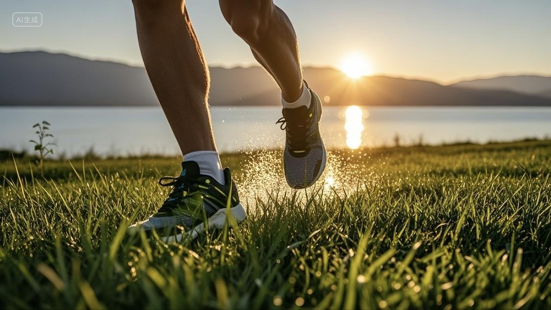 清晨奔跑奋斗希望励志坚持克服困难运动健身户外跑步人物图