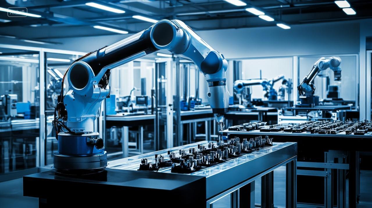 现代人工智能自动化科技机械臂设备生产车间