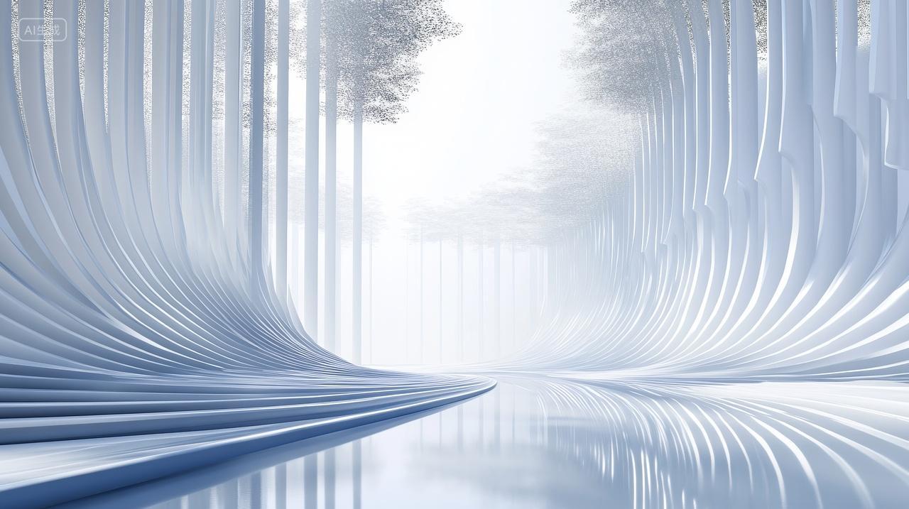 白色梦幻般未来主义抽象三维背景图极简主义