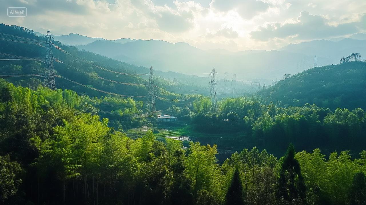 清晨森林日出山脉山峰自然风景小清新壁纸