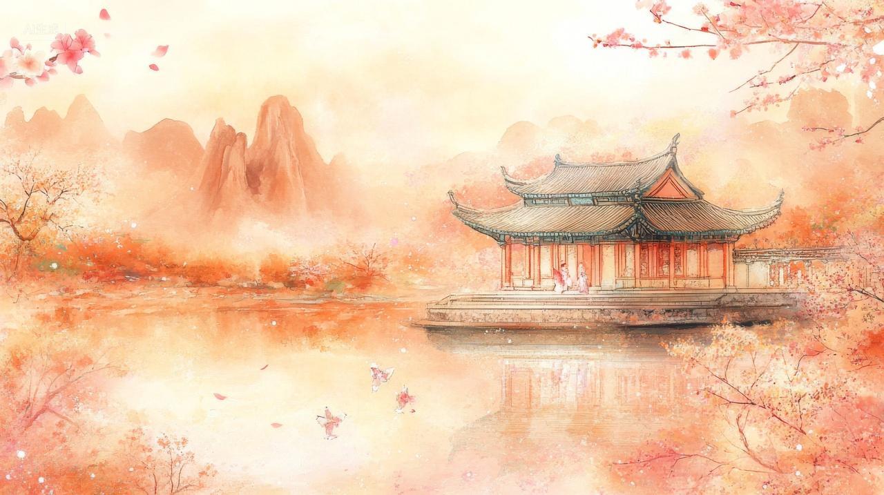 中国风古风唯美朦胧山水壁纸背景图