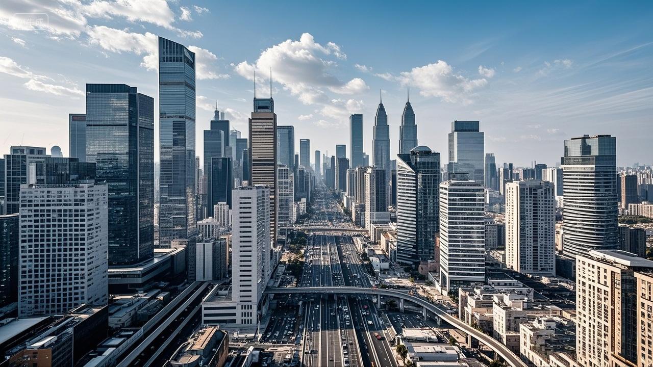 白天繁华商务城市建筑商务建筑区摄影图