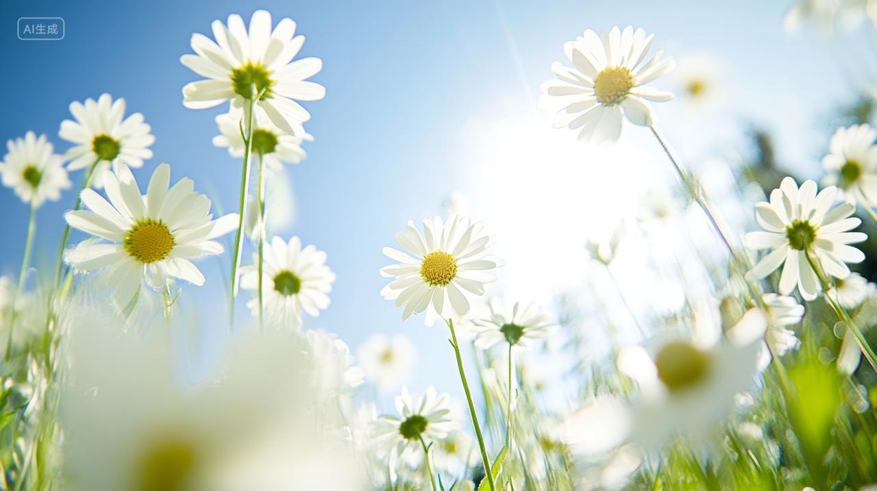 春分雏菊特写自然护眼壁纸背景图