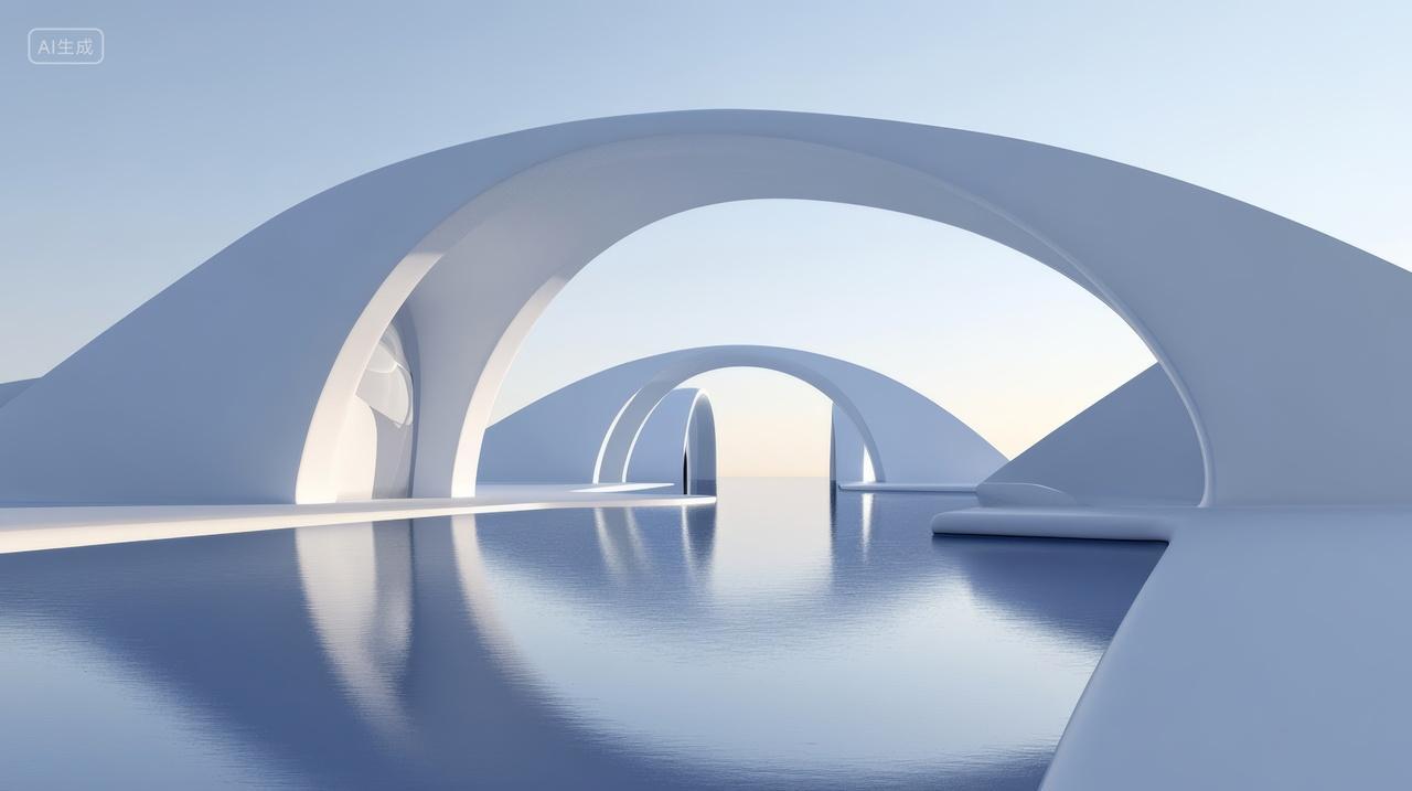 现代抽象艺术风格建筑壁纸背景图