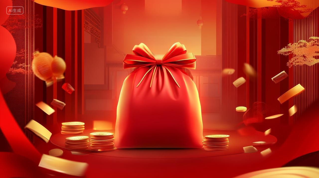 红色福袋双十一购物春节红包