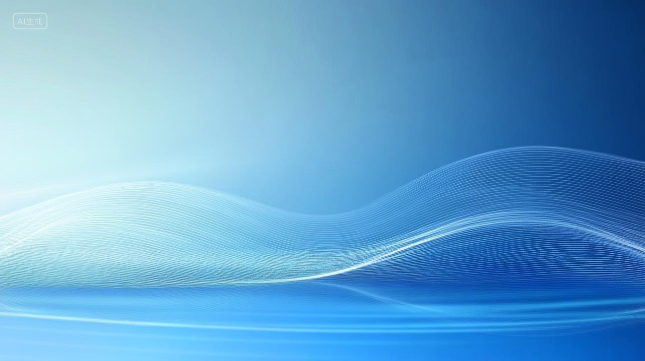 渐变蓝底天蓝色简约线条流体护眼壁纸背景图