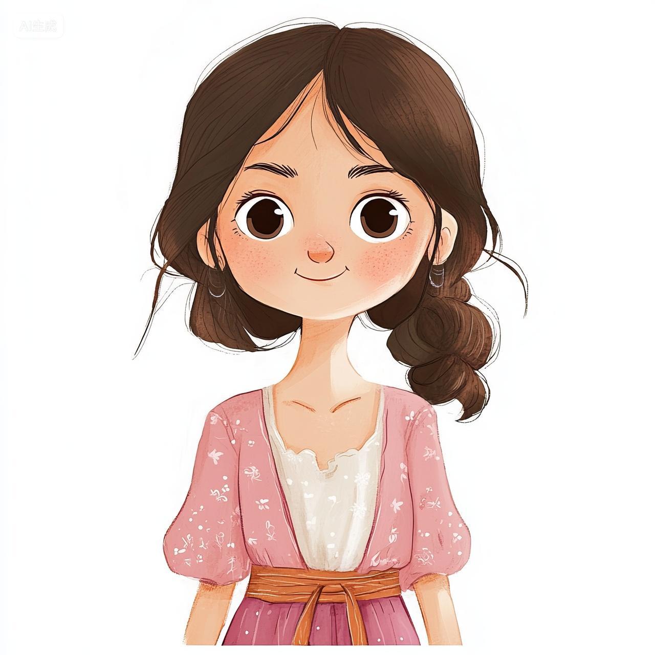 可爱卡通女孩人物头像插画日系甜美二次元少女