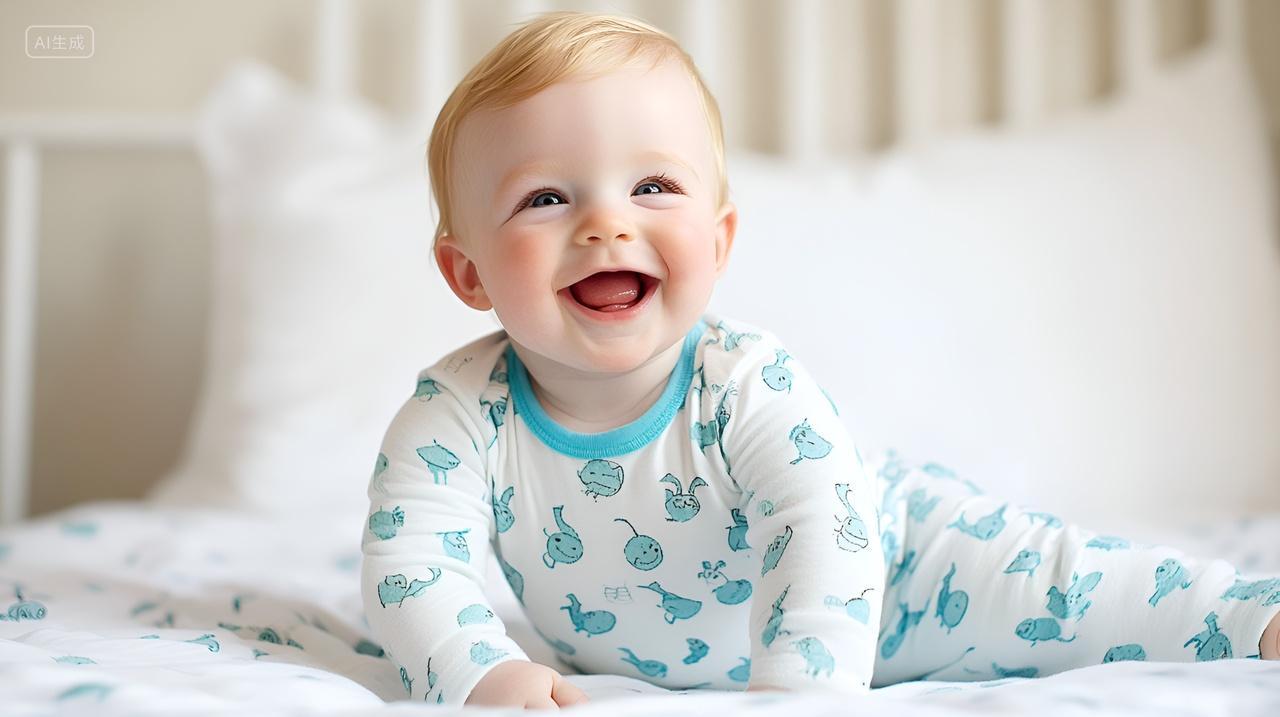 外国萌娃的笑脸快乐的小宝贝新生儿婴儿童