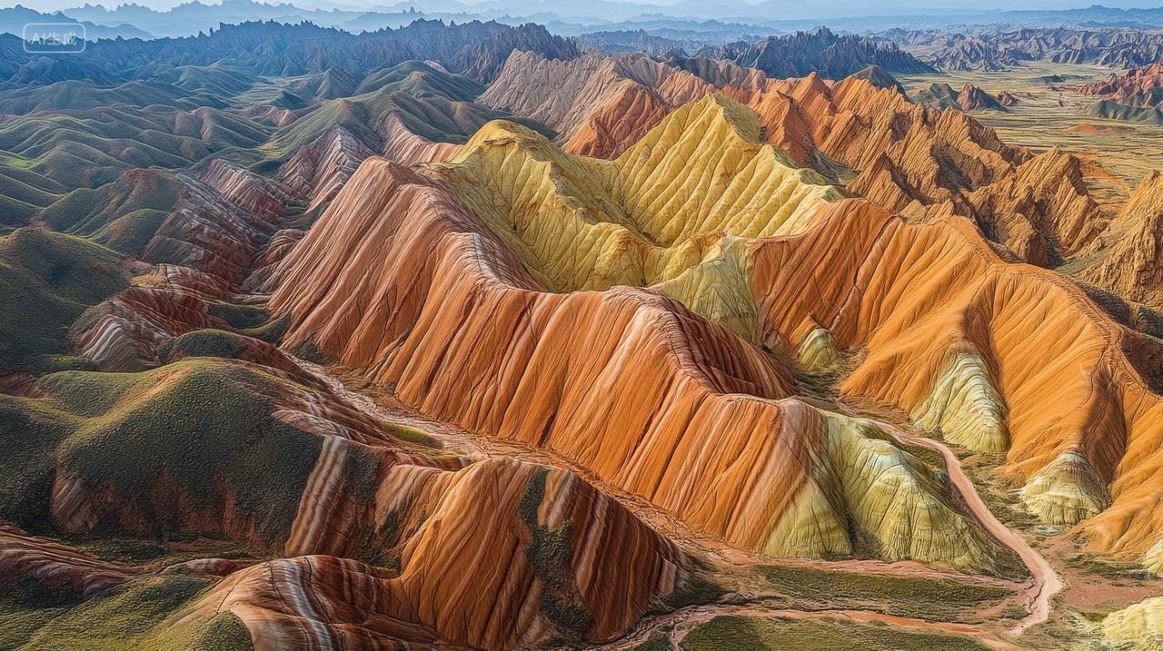 甘肃丹霞地貌中国自然景观红色山丘地质风景