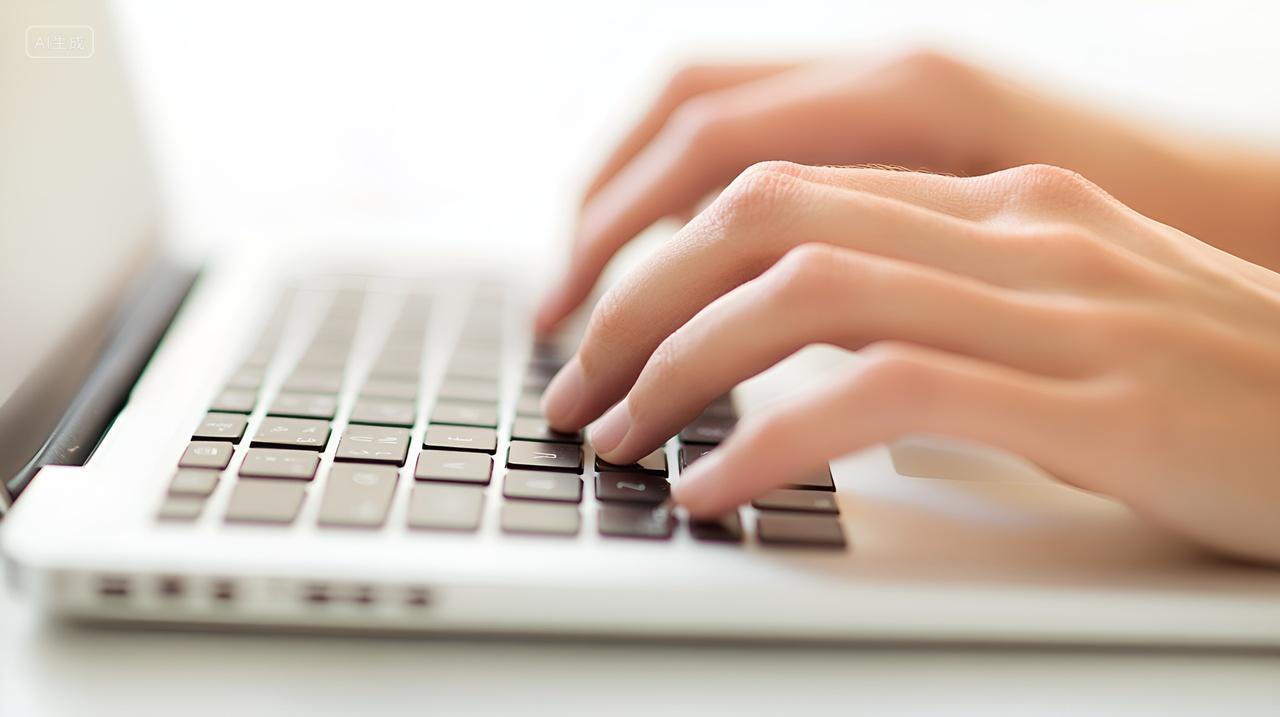 商务人士工作计算机打字特写敲代码办公动作键盘电子产品