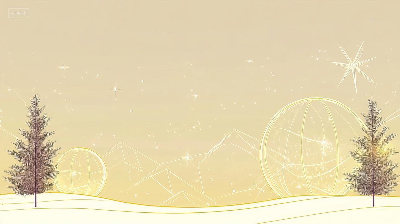 金色舞台背景壁纸冬日圣诞节装饰海报素材