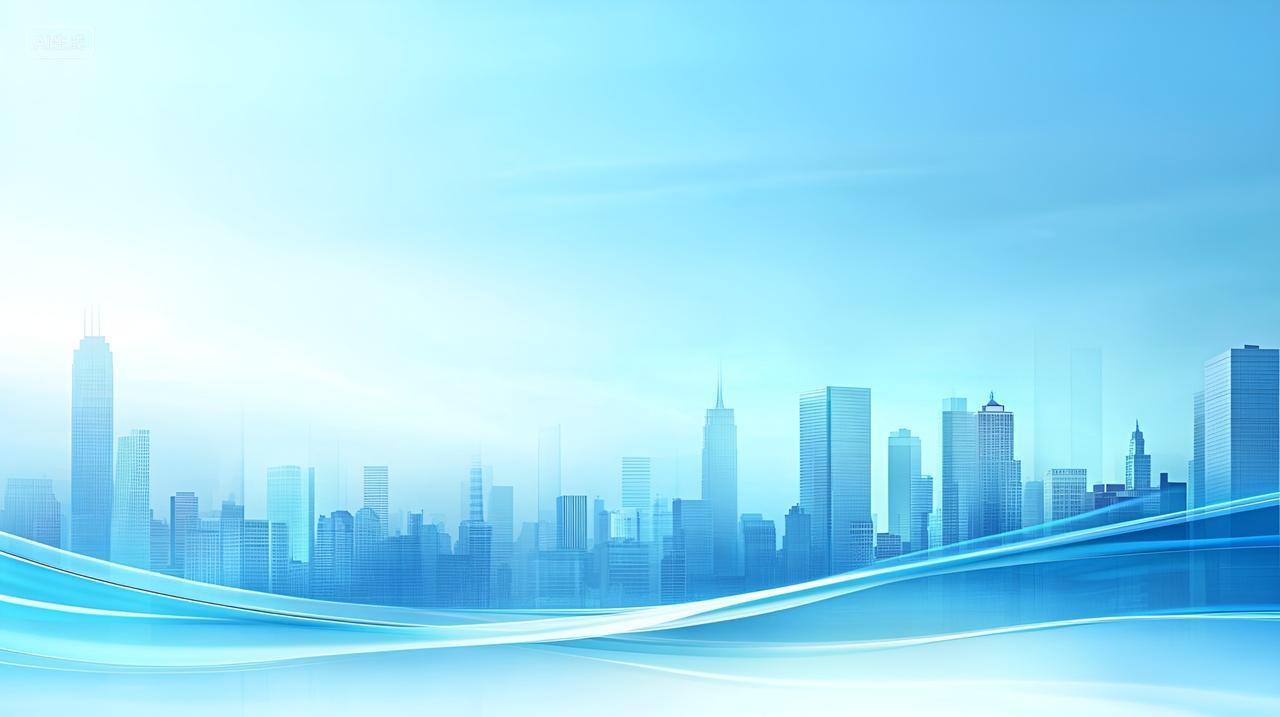 城市天际线未来感城市剪影摩天大楼抽象艺术科技感背景