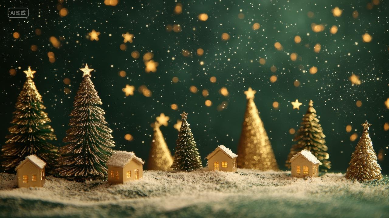 唯美圣诞节微缩场景