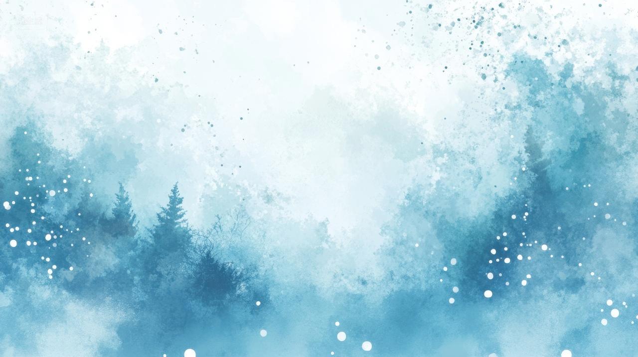 冬天水彩森林插画