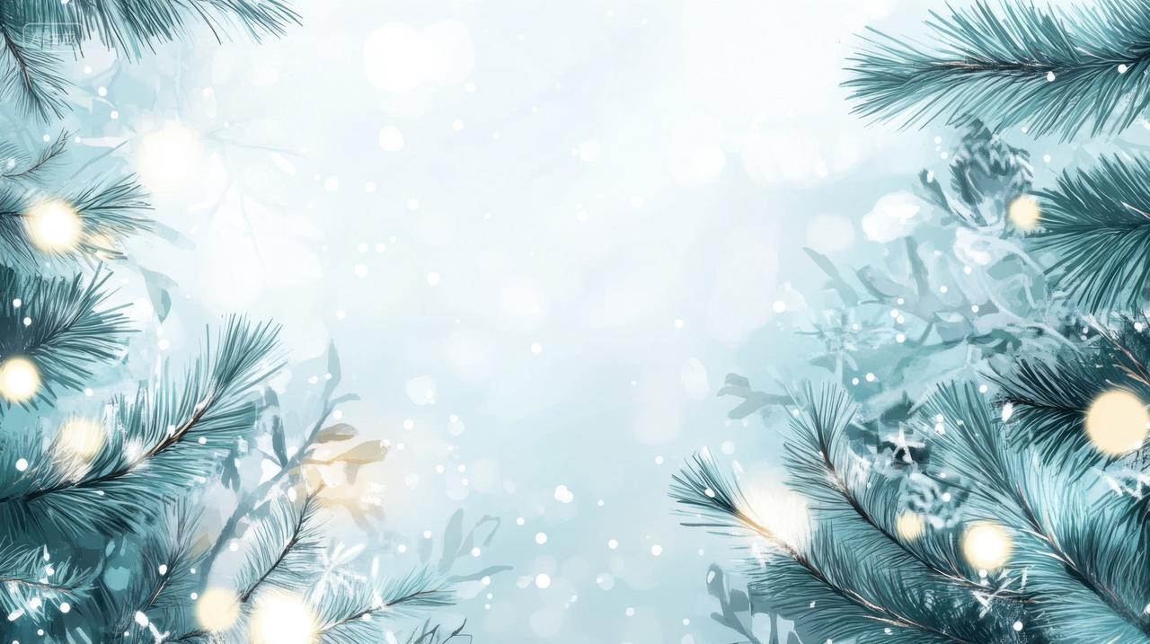 唯美梦幻的圣诞节松树装饰