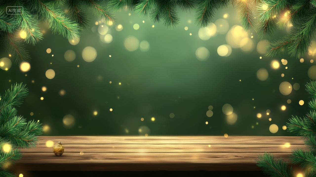 圣诞节木质桌面背景