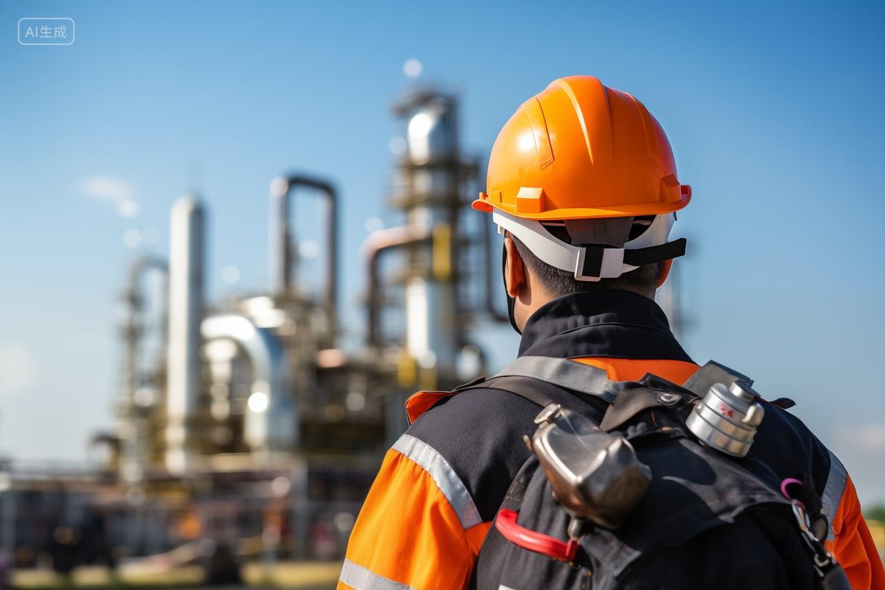 消防背影中坚守炼油厂生产制造