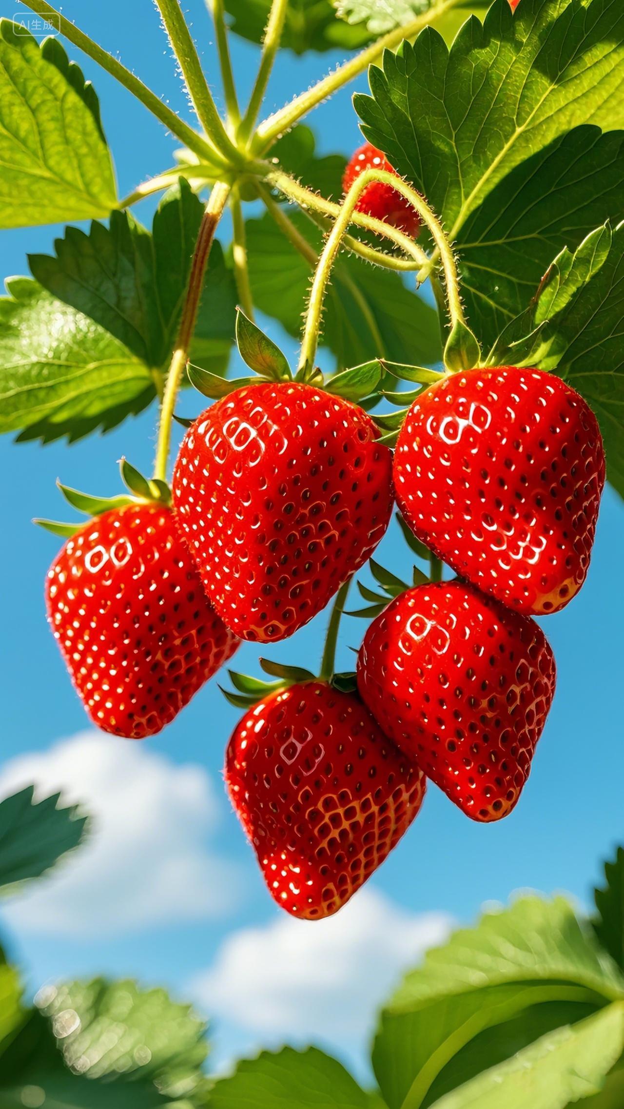 果园中新鲜的草莓