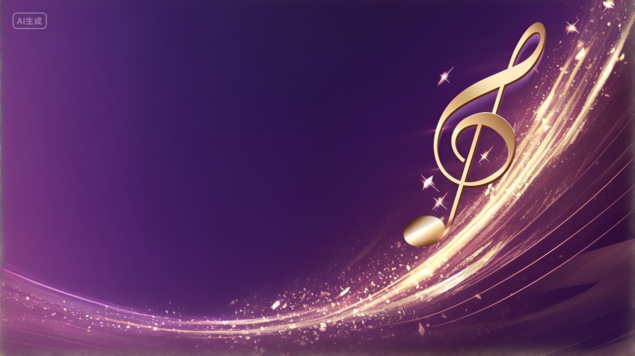紫色音乐乐符梦幻背景
