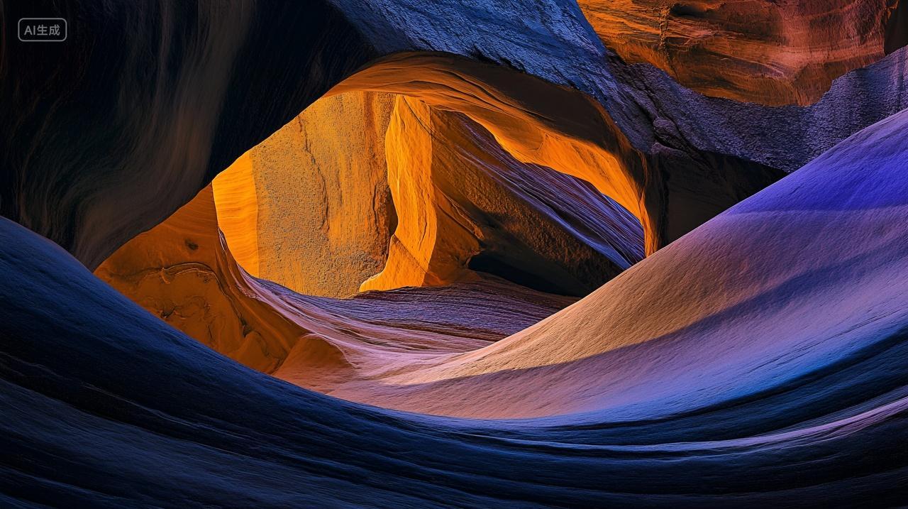 峡谷洞穴探险旅游著名地标抽象岩石冒险
