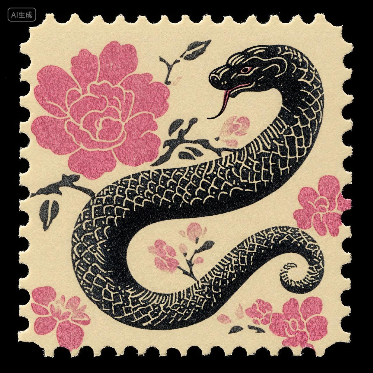 动物中国传统文化中的蛇年邮票