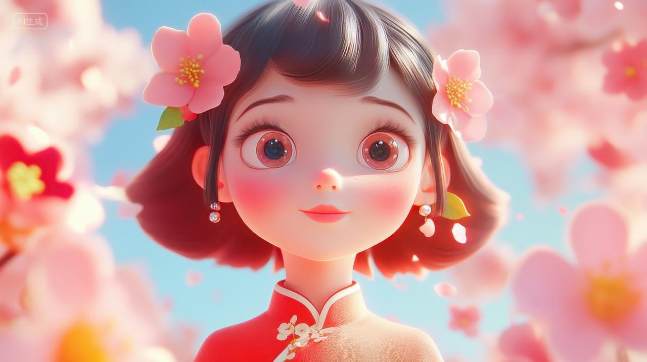 春日樱花下的女孩少女
