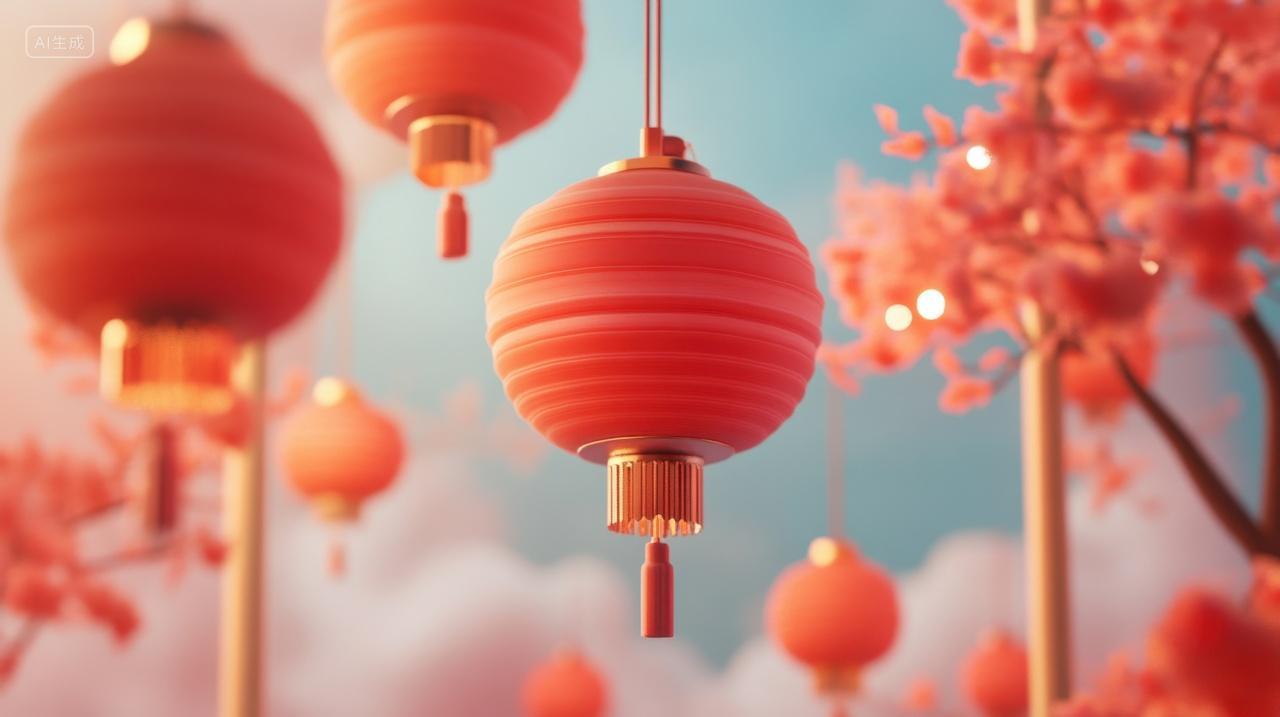 中国风红灯笼特写