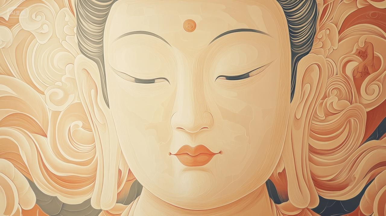 庄严的佛像插画