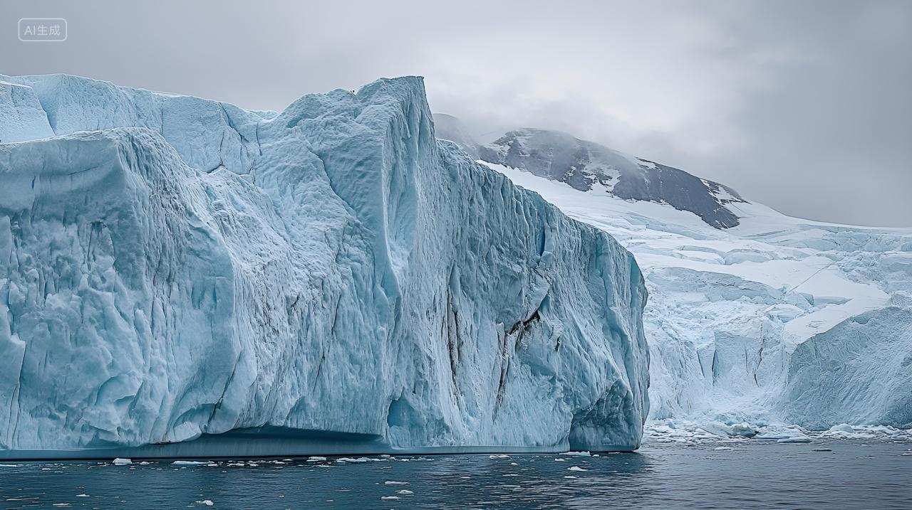 壮丽冰川山脉悬崖海洋雪山冰山南极北极冰雪