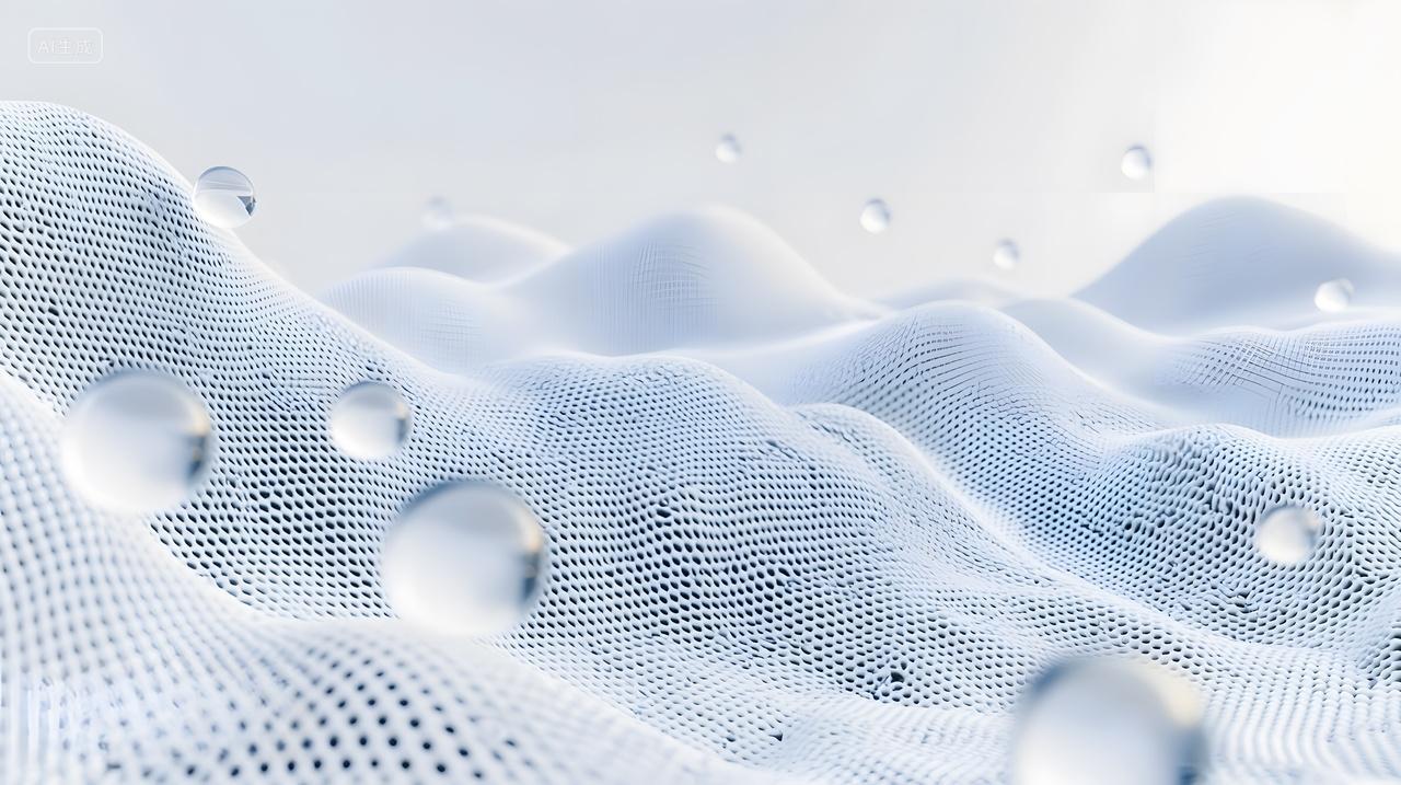 具有透明球体抽象白色波浪