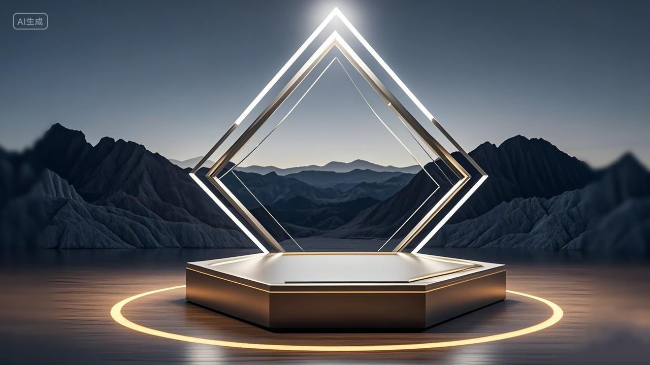 展台科技山水大自然融合电商展示背景图片