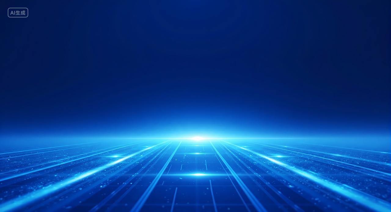 蓝色简约酷炫线条光点文艺商务唯美光晕科技展板背景