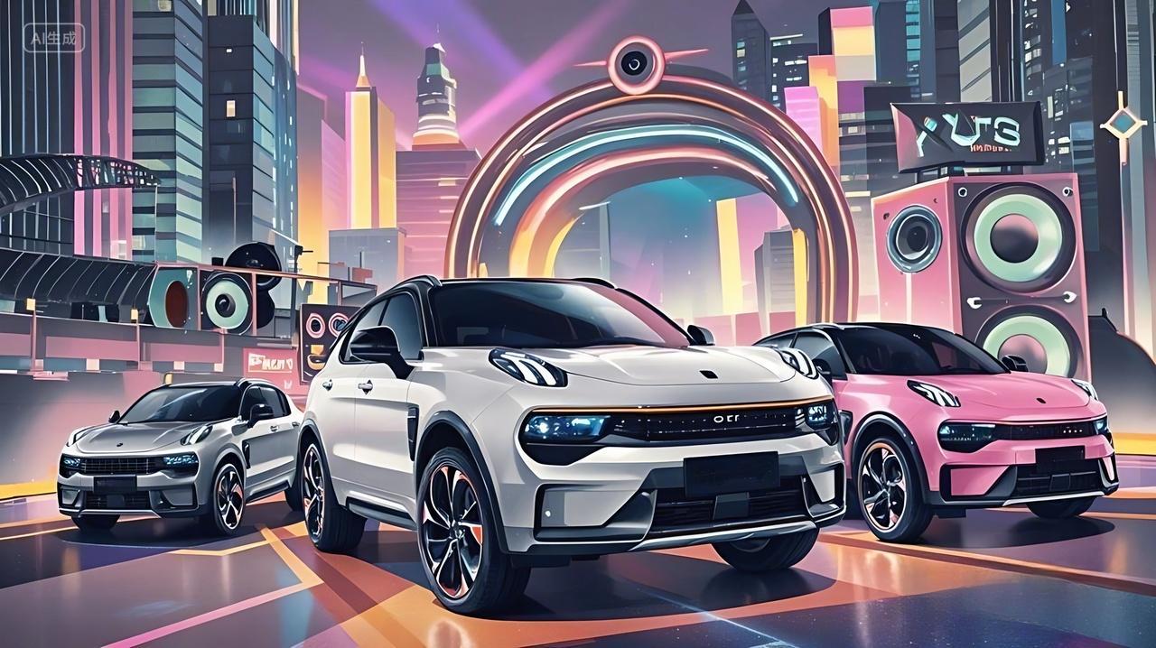 潮流风格的插画展示了多辆汽车