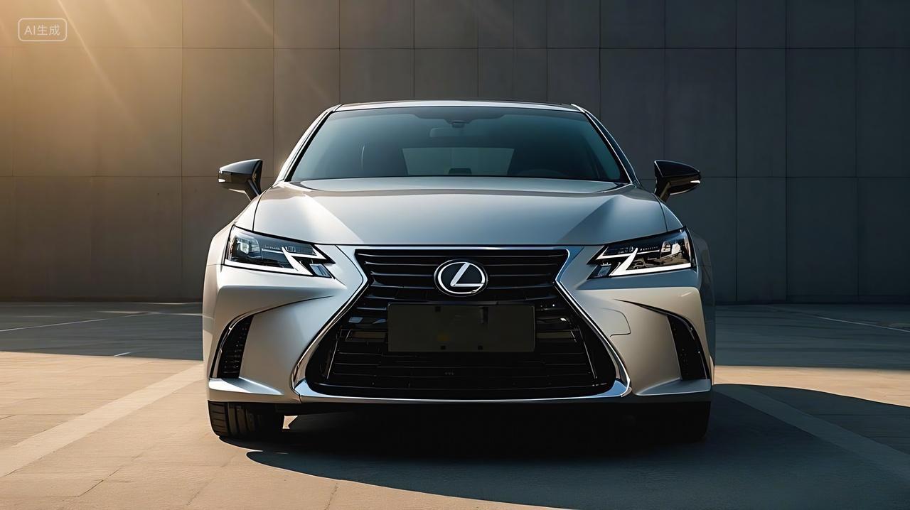 一辆银色的雷克萨斯紧凑级轿车正面视角展示