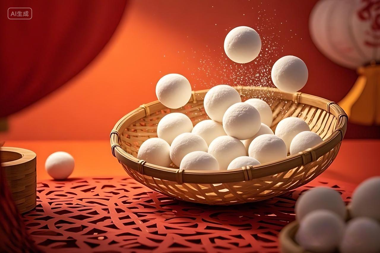 正月十五元宵节元宵节手工制作糯米汤圆传统节日美食正月十五