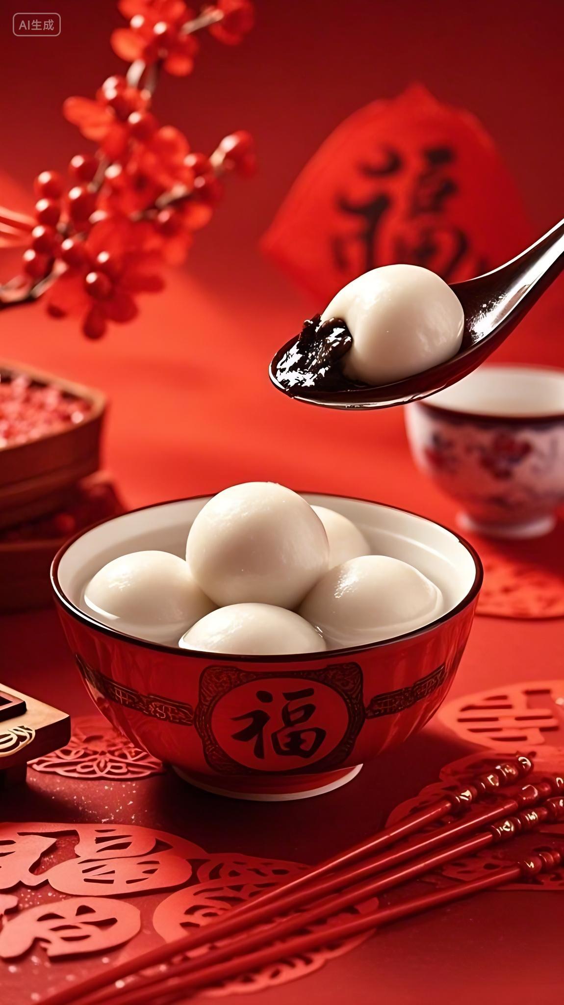 传统美食食物汤圆正月十五元宵节汤圆元宵