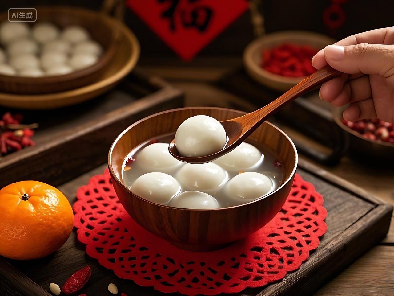 传统美食食物汤圆正月十五元宵节汤圆元宵