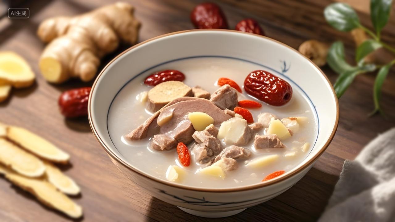 冬天江门特色冬天进补食补美食一碗猪腰汤红枣枸杞炖汤生蚝猪腰汤图片