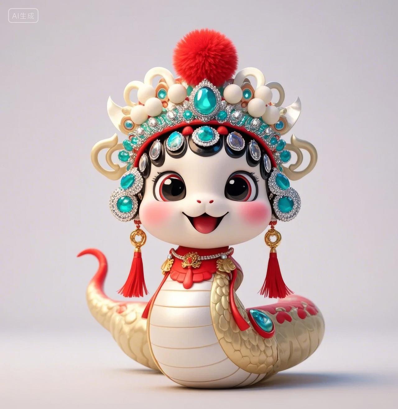 2025蛇年珠宝宝宝手办蓝绿新春文创品