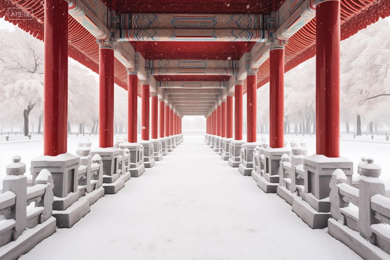 冬日冬天古风建筑中国风雪景大雪小雪中国传统建筑园林户外风景唯美意境电脑壁纸