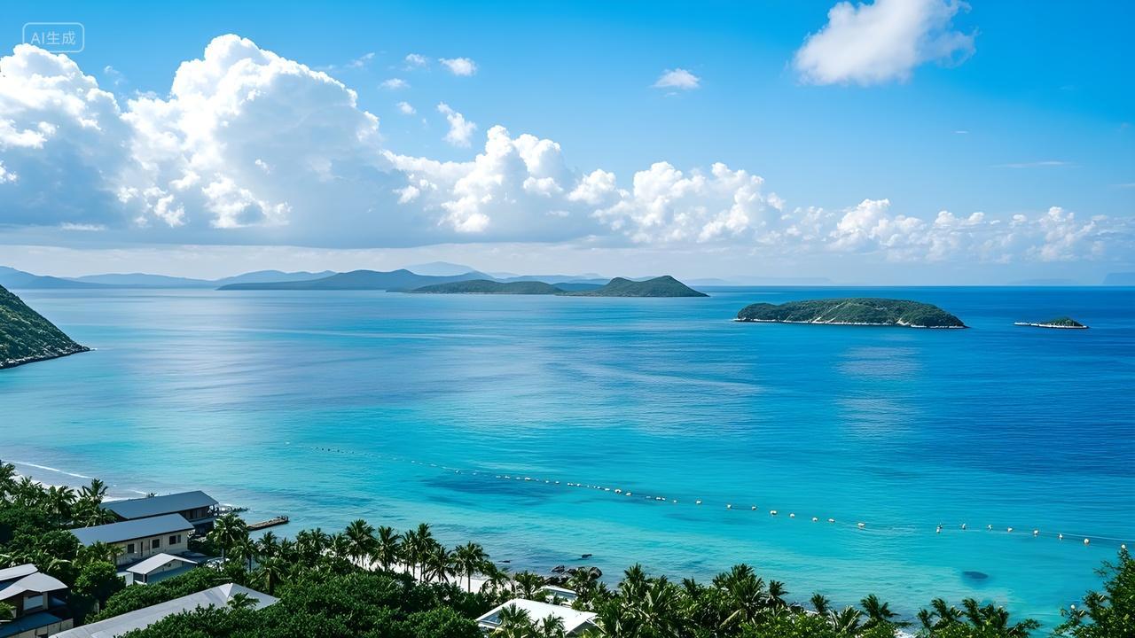 碧海蓝天海边风景画高清摄影图片背景图电脑壁纸