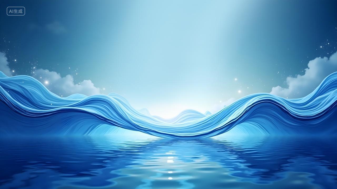 蓝色线条商务科技波纹动感渐变背景蓝色背景