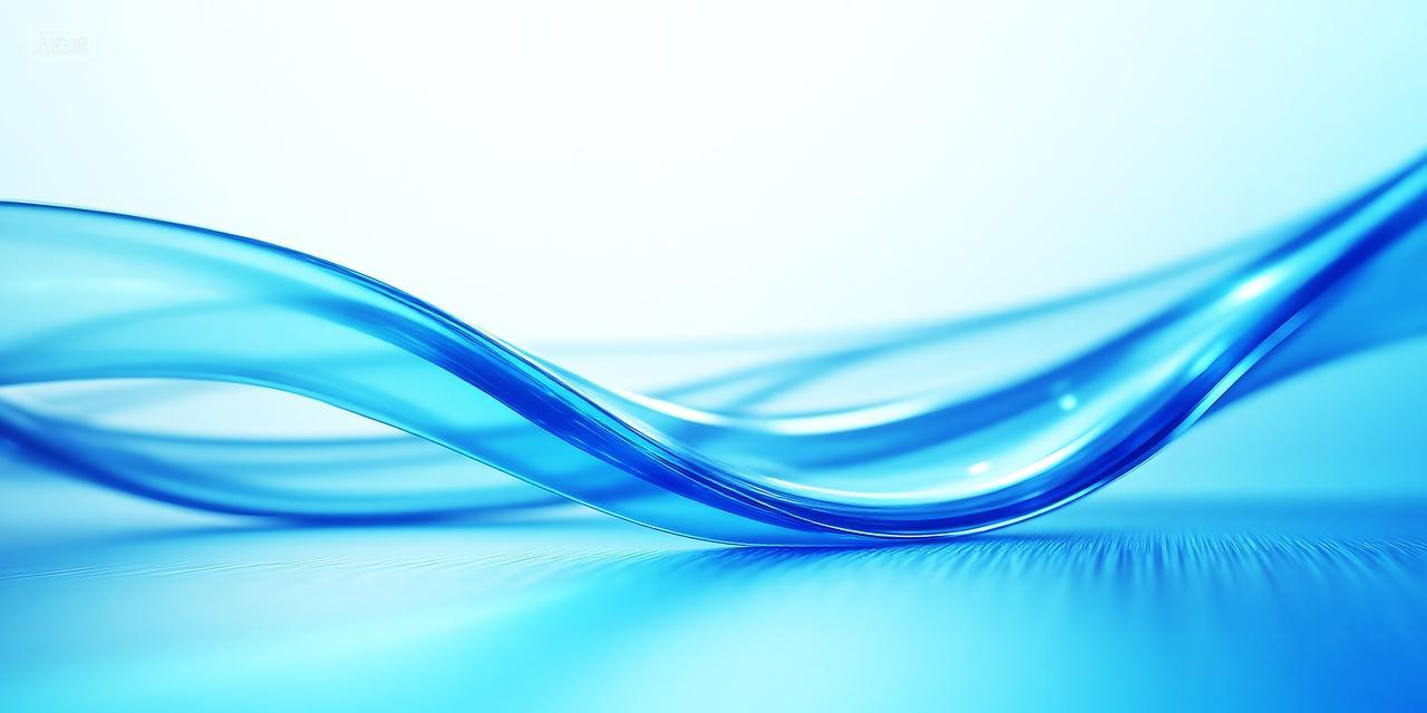 蓝色科技感线条曲线波浪线商务会议光效渐变黑色背景