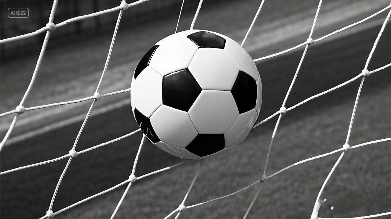 足球比赛中的一个关键瞬间进球AI